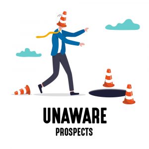 Types of Prospects, Unaware Prospects Graphic, Level of Prospect, Lead Generation