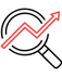 A red arrow ascends on a graph, symbolizing growth. This image represents a search icon for SEO purposes.