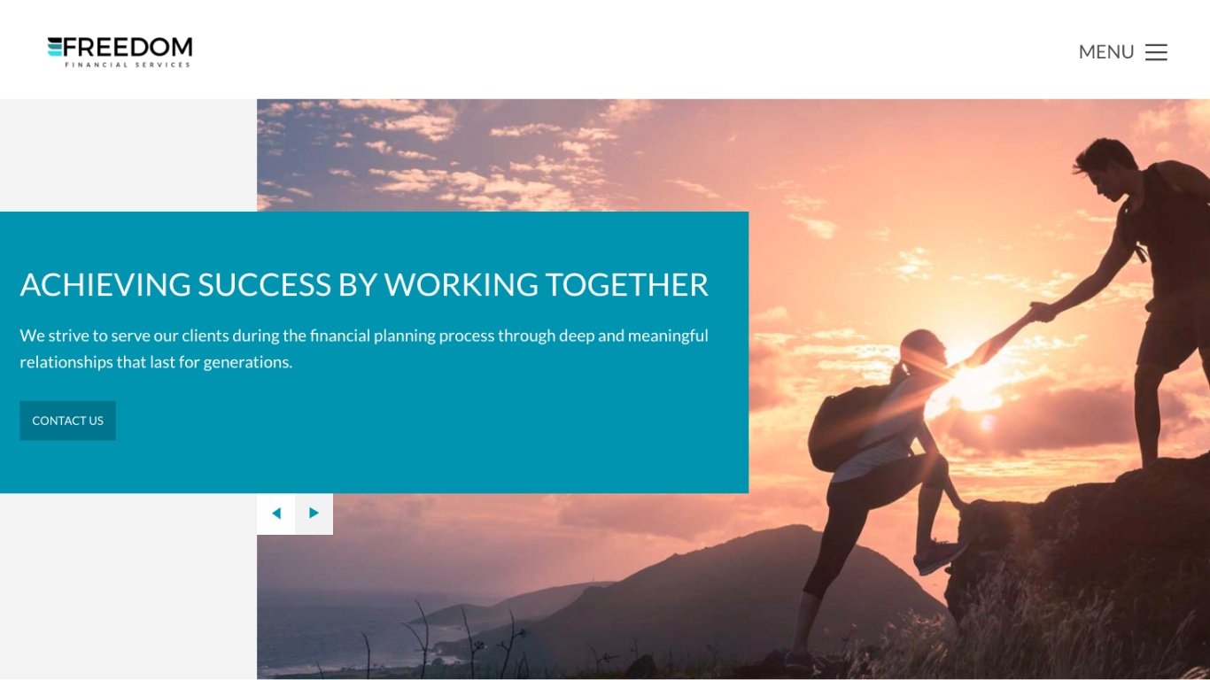 An image of the Freedom - Web Design Template for Financial Advisors that Snappy Kraken offers.