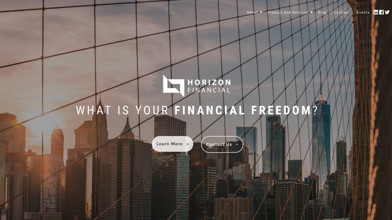 Screenshot of a website template for financial advisors