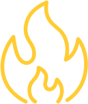 Yellow icon of flame