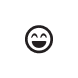 Black smiling emoji face icon